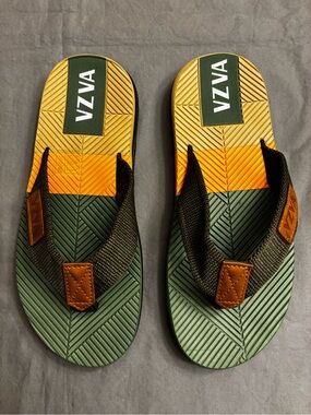 VZVA Colorblock Thong Flip Flop Sandals Nylon Upper Men’s US 7, Women’s 9, EU 40
